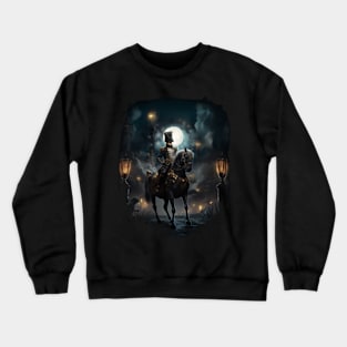 Napoleon Bonaparte Riding his Horse in Steampunk Reality Crewneck Sweatshirt